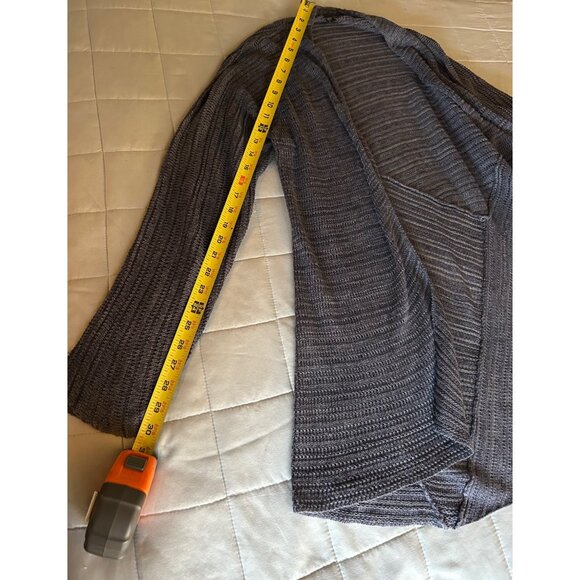 Eileen Fisher Open Front Cardigan 100% LINEN Size L Sweater Womens Gray Long Sle - Picture 5 of 12